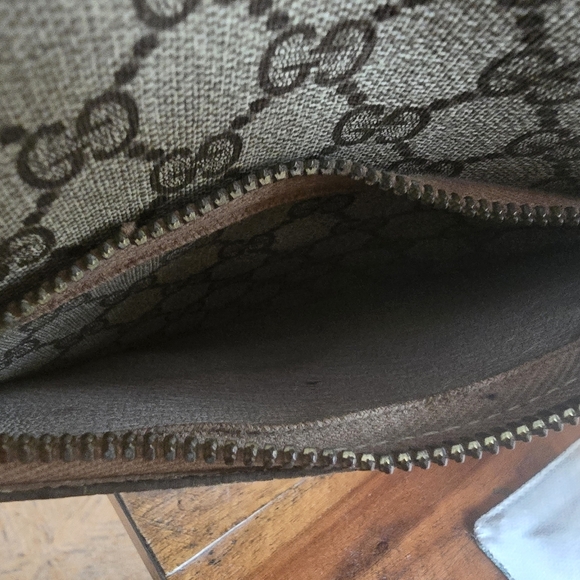 GUCCI Authentic Web Sherry Line GG Shoulder Tote Bag PVC Leather Monogram - Picture 15 of 16